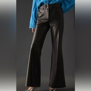 Anthropologie Maeve The Naomi wide-leg faux leather flare pants